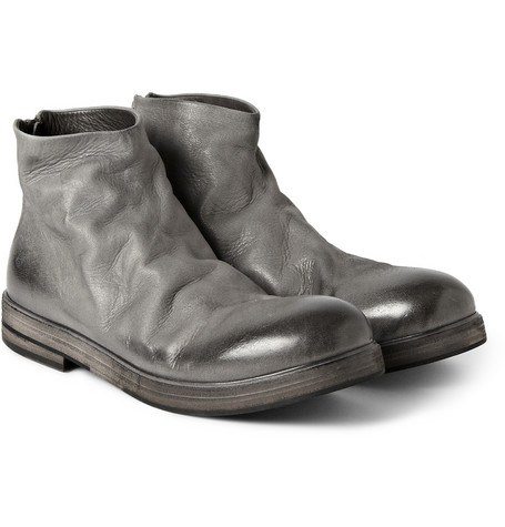 Asphault-grey leather ankle boot – marsell