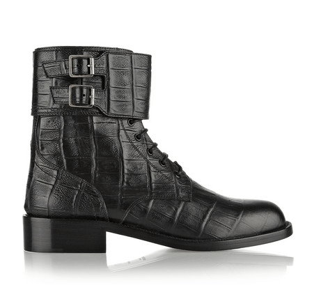 patti cro-effect leather ankle boots – Saint Laurent