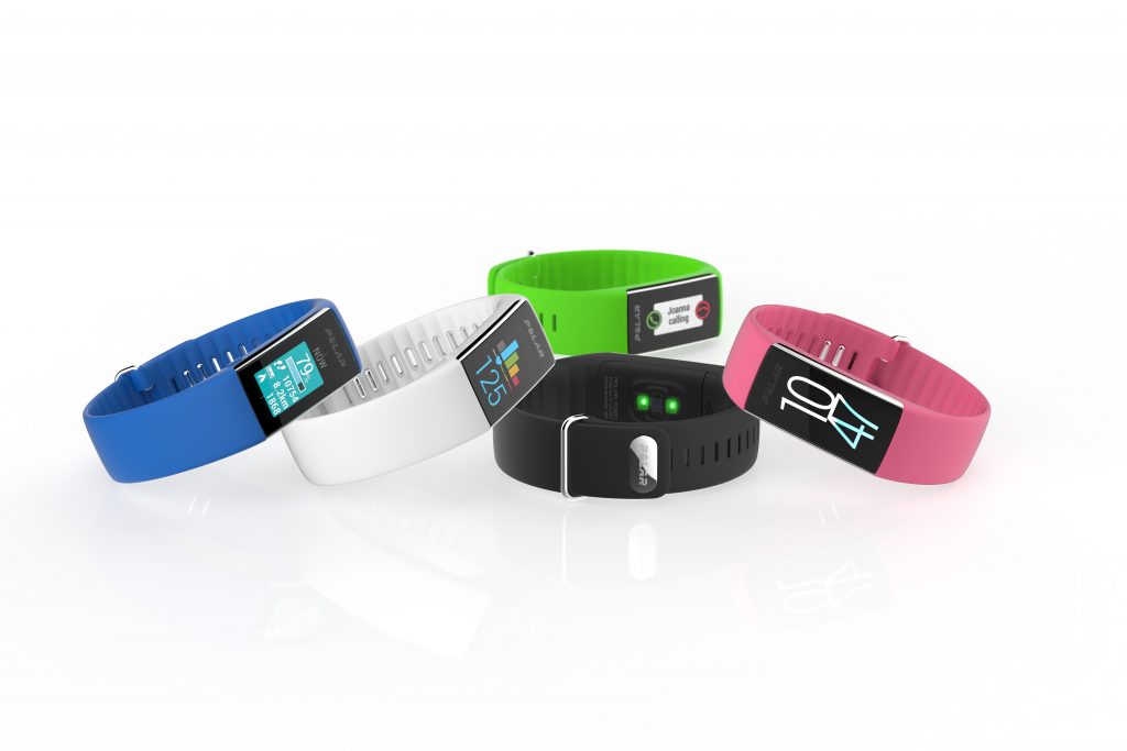 Fitness Gadgets: An assortment of colorful Polar A360s.