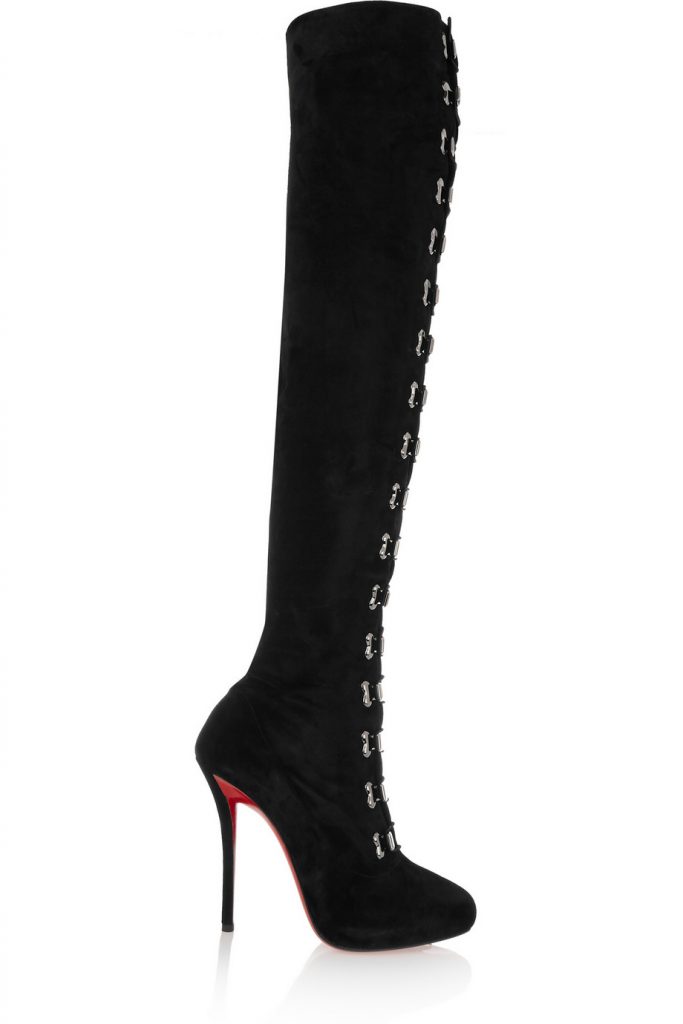 Christian Louboutin Top Croche 120 Suede over-the-knee boots $2,595 net-a-port.com