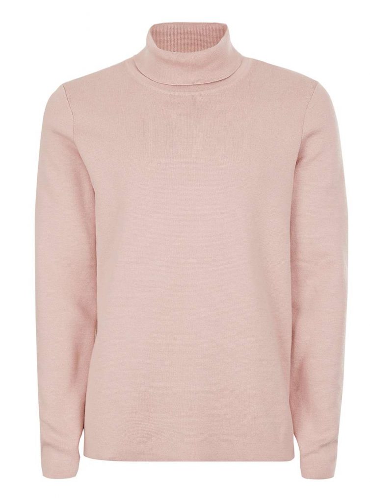 Topman Preminum Pink Turtleneck Sweater $65.00 available at us.topman.com