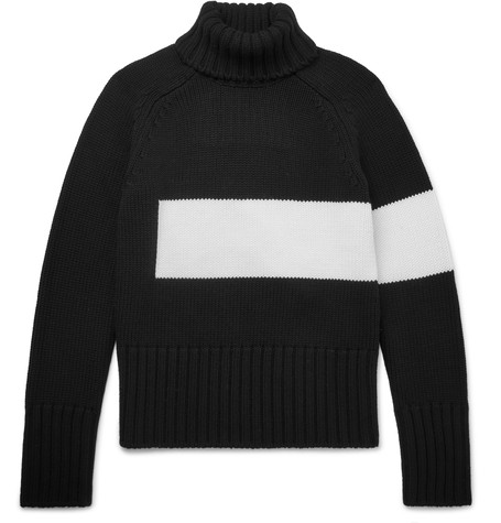 WOOSTER + LARDINI Striped Wool Rollneck Sweater $430 available at mrporter.com