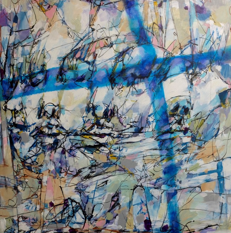 Michel Desroches Limites Invisibles -Invisible Bounds Oil on Canvas 55h x 55w
